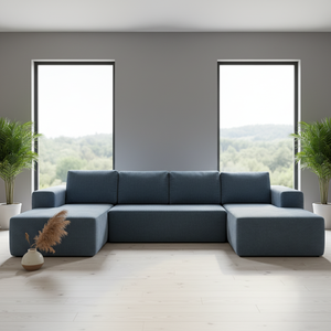 2026 Magical Compression Cloud Black Modular Sectional U Shape Vacuum Sealed Couch Living Room - Product Image 2