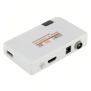 HDMI to RF Modulator HDMI to RF Coaxial Converter Adapter Digital Signal to RF Analog Signal TV Transmitter Box Remote Control