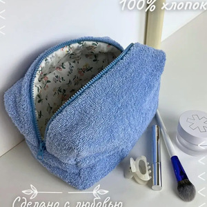 Cute plush towel toiletry bag, large capacity, travel portable skincare and cosmetics <b>storage</b> bag, creative <b>makeup</b> bag - Product Image 3