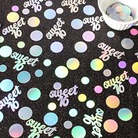 Confettis ronds holographiques irisés en papier, confettis scintillants personnalisés pour la décoration de table lors d'anniversaires, mariages et fêtes