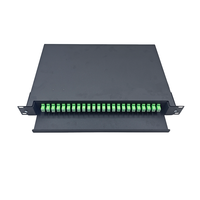 Panel Patch Fiber Optik 24 Port SC APC 1U Rak Mount Sliding ODF Distribution Frame 19 Inch 1U Sliding Fiber Optic Patch Panel