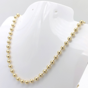 Collar <span class=keywords><strong>de</strong></span> Cadena <span class=keywords><strong>de</strong></span> <span class=keywords><strong>Oro</strong></span> <span class=keywords><strong>de</strong></span> <span class=keywords><strong>18</strong></span> Quilates con Cuentas <span class=keywords><strong>de</strong></span> 4 mm y 20 Pulgadas, Regalo <span class=keywords><strong>de</strong></span> Boda Clásico, Joyería al <span class=keywords><strong>por</strong></span> <span class=keywords><strong>Mayor</strong></span> en China - Product Image 3