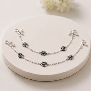 Dviti Jewels - Tobilleras de Plata 925 para Mujer, Diseño Floral Oxidado, Modernas, para Uso Diario o de Fiesta, Joyería Tradicional y Elegante - Product Image 4