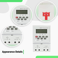 LVMA AC230V/380V Timer Digital Mini Saklar Listrik Din Rail Programmable KG316T 10A/15A/25A/63A Baterai Dapat Dilepas IP20 ABS