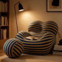 Zenmoon Fauteuil de détente individuel en tissu compressé et éponge, style italien, pour salon, mobilier de maison, idéal pour les moments de détente