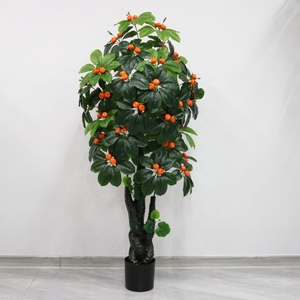 36 feuilles Pachira Macrocarpa Double <span class=keywords><strong>Dragon</strong></span> échantillon personnalisation Simulation artificielle plante décorative <span class=keywords><strong>arbre</strong></span> à fruits - Product Image 1