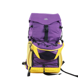 Mochila Multifuncional con Cordón Ajustable en Morado y Amarillo, Mochila Resistente para Senderismo, Camping y <span class=keywords><strong>Viajes</strong></span> al Aire Libre - Product Image 5