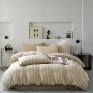 <span class=keywords><strong>ชุด</strong></span>ผ้าปูที่<span class=keywords><strong>นอน</strong></span>ลายทางผ้าฝ้ายสองเส้นด้าย 4 ชิ้น พร้อมปลอกหมอนและปลอกผ้านวม - Product Image 3