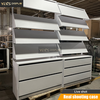 YEKS Vitrine de présentation de carreaux multifonctionnelle moderne en acier de qualité commerciale supérieure avec tiroirs à fentes pour la porcelaine