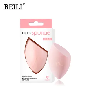 Beili conjunto de esponjas de maquiagem, kit de logotipo personalizado, de beleza, suporte, látex biodegradável, sem ovo