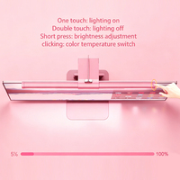 Barre lumineuse rose pour écran d'ordinateur, lampe de bureau LED à commande tactile USB, 440 mm en aluminium, Ra92 dimmable, 2700-6500K