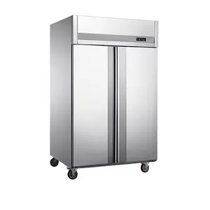 Restaurant Equipment Hotel Kitchen Stainless Steel 2 Door Commercial Upright Chiller Freezer Refrigeration Equipment