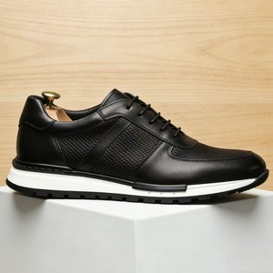 Chaussures habillées en cuir véritable marron pour hommes, bout rond, à lacets, semelle extérieure en caoutchouc antidérapante, pour le bureau, la carrière, toutes saisons - Product Image 3