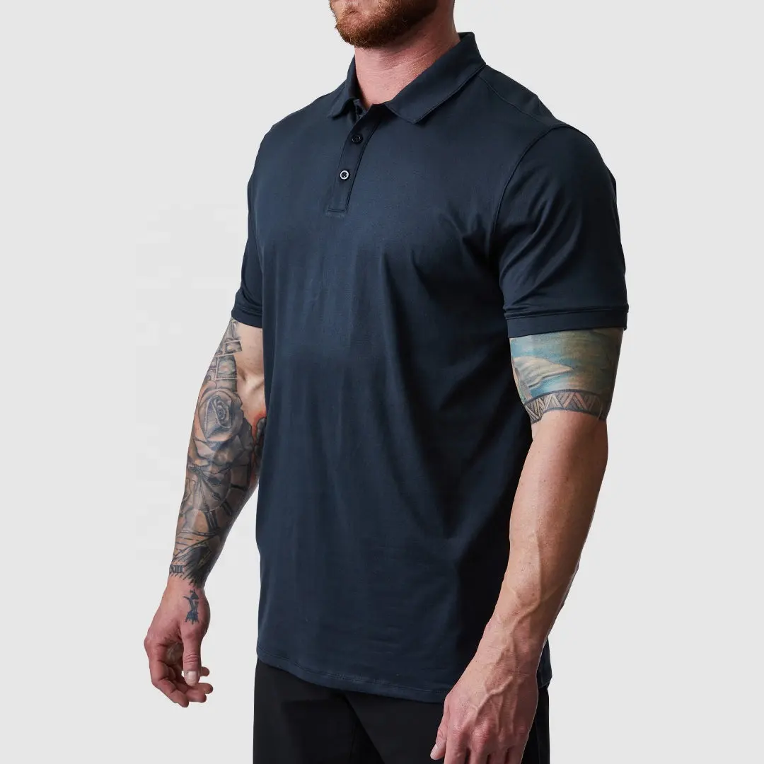 Camisa estampada com logotipo personalizada, camisa de polo para lazer, poliéster e spandex, com dobra ultra macia