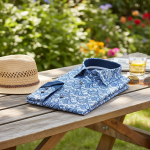 Chemise Paisley, bleu marine, pour hommes, - Product Image 3