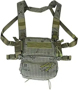 D3战术胸部装备-护林员绿色ak背心，带磁性胸部板载体DNC袋男子查乐科