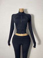 Ensemble de vêtements de sport pour femmes : Veste, Leggings évasés à revers, Pantalon de yoga, Loungewear, Haut à manches longues avec passe-pouce, Haute qualité