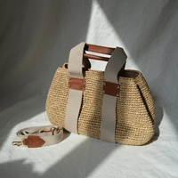 Sac fourre-tout de plage en raphia tressé fait main de haute qualité pour femme, sac à bandoulière de luxe pour l'été, vente en gros