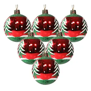 Popular 6cm Plastic Christmas Ball Ornaments Decorative Xmas Balls Baubles Set