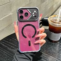 Coque de téléphone hybride TPU PC antichoc, anti-traces de doigts, finition miroir transparente mate magnétique de luxe en gros pour 17 18