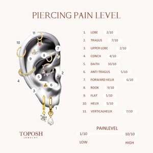 Pendiente <span class=keywords><strong>de</strong></span> <span class=keywords><strong>Titanio</strong></span> Toposh F136 Clásico con Cadena Colgante y Circonita Transparente, para Hélice, Cartílago, Labret y Concha, con Parte Trasera Plana - Product Image 5