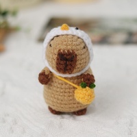 Kit de crochet en polyester pour pendentif poupée Capybara style dessin animé, fait main, DIY