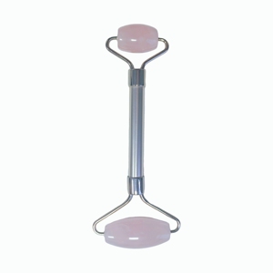 Rouleau de massage facial à double tête en alliage de zinc et quartz rose, outil de massage pour le soin de la peau - Product Image 2