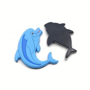 Aimants de réfrigérateur en caoutchouc, dauphin, poisson, animaux marins mignons, dessins animés, aimant en PVC souple pour réfrigérateur - Product Image 4