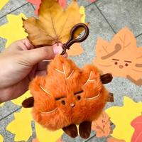 Porte-clés en peluche feuille d'érable 11-30cm, en coton PP doux, joli breloque feuille d'automne rouge pour cadeau de saison, personnalisable OEM