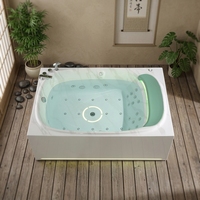 Baignoire SPA Rectangulaire Exquise pour Deux Personnes, Rideau d'Eau Lumineux pour le Cou, Construction en Acrylique Premium, Fonctionnalité Bluetooth et Thermostatique