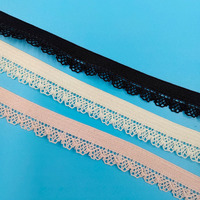 Accessoires de couture pour sous-vêtements : Bande élastique en dentelle picot, Ruban de dentelle extensible, Ruban à bordure festonnée, Sangle en tissu pour le textile de maison