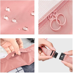 カスタムパッキングキューブ トラベルラゲッジパッキングオーガナイザーセット 化粧品バッグ付き 7個入り ワンサイズ ナイロン紐留め 軽量 - Product Image 3