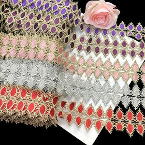 Tappezzeria Costume da te rifinitura nastro in poliestere ricamato bordo bordo tessitura vestiti per cucire tessuto etnico oro rifiniture in pizzo - Product Image 3