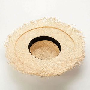 Sombrero de Paja Bao de Lujo Personalizado, Semielaborado, con Borde Plano y Flecos, Impresión Serigráfica - Product Image 6