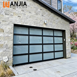 Portes de <span class=keywords><strong>garage</strong></span> en aluminium à vue complète avec panneaux de verre postmodernes, anti-effraction, verre givré, porte de <span class=keywords><strong>garage</strong></span> automatique - Product Image 4