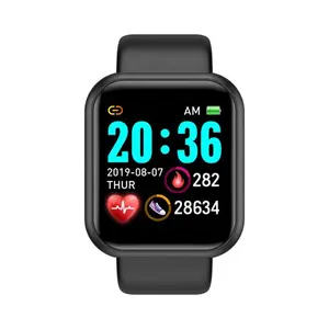 Reloj inteligente Y68 D20 para hombre y mujer, pulsera con rastreador de presión arterial, resistente al agua, para Android e IOS