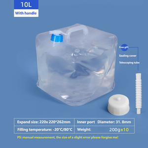 10L Portable Foldable LDPE Waterproof <b>Bag</b> 5 Gallon Collapsible Water Container with Tap for Alcohol Sanitizer Storage - Product Image 5