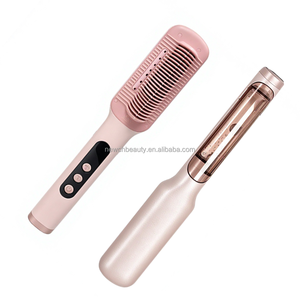 Cepillo Alisador de Vapor <span class=keywords><strong>para</strong></span> Salón de Belleza, Peine Alisador Iónico, Plancha de Cerámica, Plancha Plana Eléctrica <span class=keywords><strong>para</strong></span> el Cuidado del Cabello, Rizador de <span class=keywords><strong>Iones</strong></span> <span class=keywords><strong>Negativos</strong></span> - Product Image 6