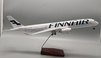 Modèle d'avion réaliste en résine ABS LED, Airbus A350 Finnair, échelle 1/142, éclairage contrôlé par le son, Android