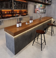 Comptoir de bar en bois massif original de style naturel pour table de bar Club Home