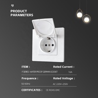 Prise électrique de haute qualité conforme aux normes européennes, couleur blanc, noir, or, gris, avec couvercle étanche IP44, 230V 16A, prise allemande
