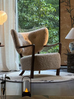 Fauteuil de salon paresseux en bois massif ciré blanc, style médiéval, pour une personne