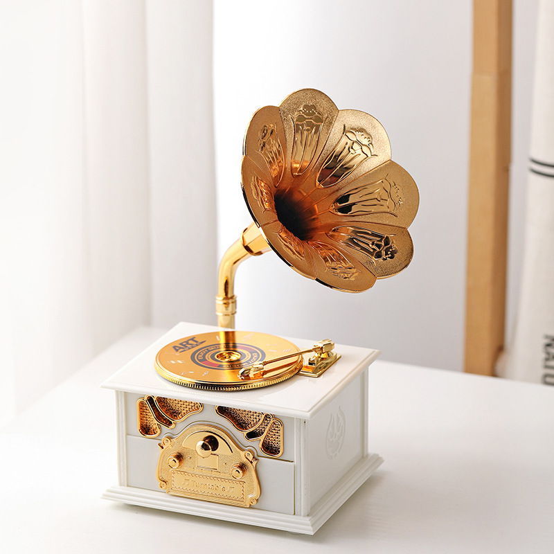 Simulation Sewing Machine Trumpet Piano Phonograph Music Box