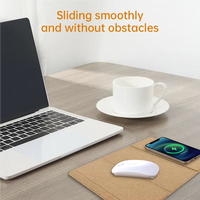 Chargeur sans fil pliable en liège écologique, support de charge rapide sans fil portable 15W avec tapis de souris pour les voyages et le bureau