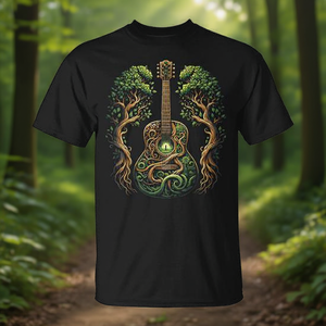 Camiseta Acoustic Guitar Tree para amantes de la naturaleza, para guitarristas y fanáticos de la música - Product Image 3