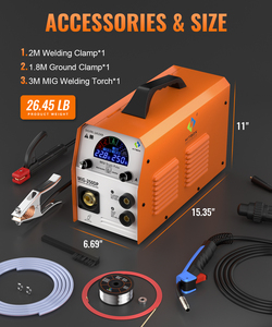 เครื่องเชื่อมอะลูมิเนียม5-in-1 MIG250DP MiG CO2แก๊ส/เลเซอร์อินเวอร์เตอร์ใหม่220V สำหรับลิฟท์ก่อสร้าง TIG MMA Arc ไม่มีแ<span class=keywords><strong>ก</strong></span>๊ส - Product Image 4