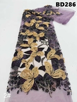 Tissu en dentelle de velours perlé et pailleté de Bolivie, tissu en dentelle brodée de tulle exquis pour robes de mariée haut de gamme