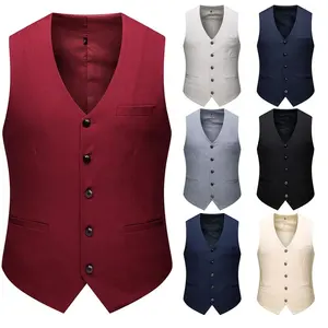 ánh sáng màu xám trang phục chính thức vest Suppliers-Áo Vest Nam Trang Trọng, Áo Vest Cỡ Lớn Màu Trơn Thanh Lịch Bán Sỉ 2020