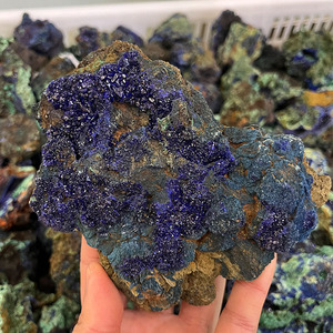 Pietra di guarigione della pietra preziosa naturale di alta qualità blu Azurite campione <span class=keywords><strong>minerale</strong></span> di Malachite di Chessylite grezza per la decorazione - Product Image 5