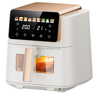 AOJA-Friteuse à Air avec Fenêtre Visuelle 5L, Grille Électrique Haute Puissance, Écran Tactile Numérique, 2/3 en 1, Multifonction 1450W